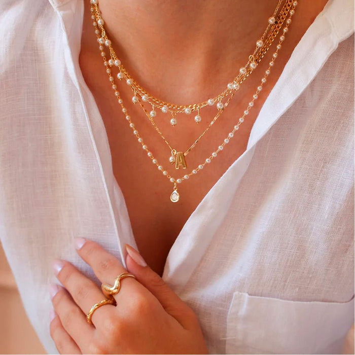 Choker Pérolas Ester Folheado a Ouro 18k