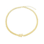 Choker Personalizado Inicial Elos Folheado a Ouro 18k - Piuka