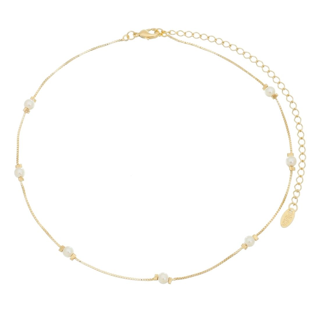 Choker Piuka Alanis Pérolas Folheado a Ouro 18k - Piuka