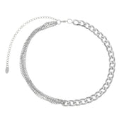 Choker Piuka Billy Elos Grumet Folheado em Ródio Branco - Piuka