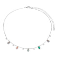 Choker Piuka Dhil Gotas Zircônias Coloridas Folheada em Ródio Branco - Piuka