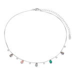 Choker Piuka Dhil Gotas Zircônias Coloridas Folheada em Ródio Branco - Piuka