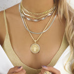 Choker Piuka Fernanda Malha Grossa Metal Folheada em Ródio Branco - Piuka
