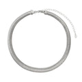 Choker Piuka Fernanda Malha Grossa Metal Folheada em Ródio Branco - Piuka