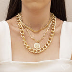 Choker Piuka Fernanda Malha Metal Larga Folheada a Ouro 18k - Piuka