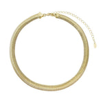 Choker Piuka Fernanda Malha Metal Larga Folheada a Ouro 18k - Piuka