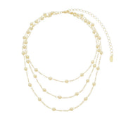 Choker Piuka Loren 3 Voltas Pérolas Folheado a Ouro 18k - Piuka