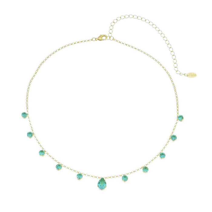 Choker Piuka Muriel Zircônias Turmalina Folheada a Ouro 18k