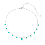 Choker Piuka Muriel Zircônias Turmalina Folheada em Ródio Branco - Piuka