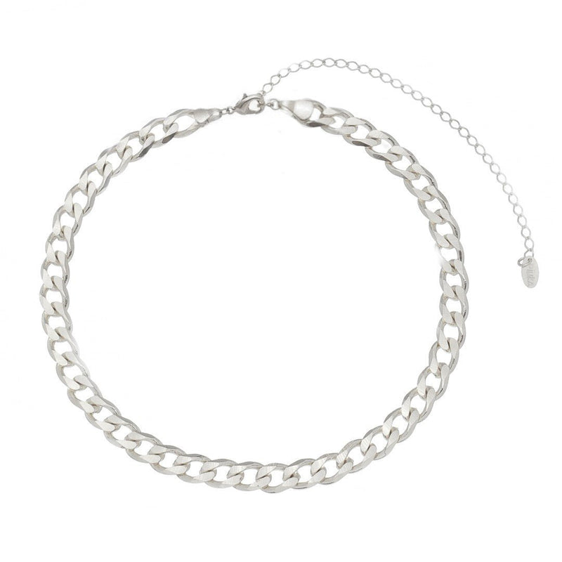 Choker Piuka Raiza Elos Grumet Folheada em Ródio Branco - Piuka