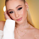 Choker Piuka Riviera Chiara Mini Zircônias Cristal Folheada a Ouro 18k - Piuka
