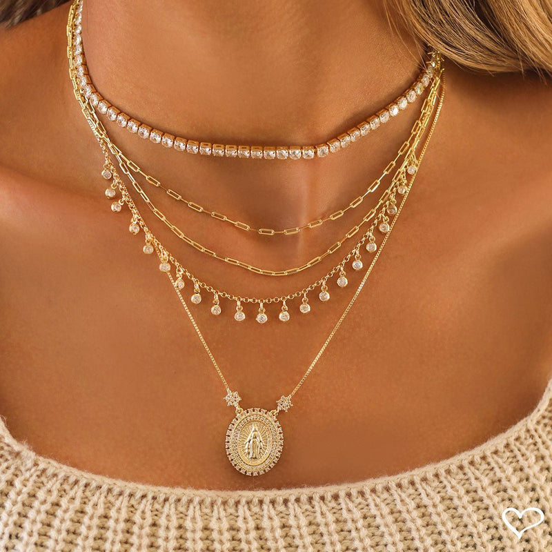 Choker Piuka Riviera Chiara Zircônias Média Cristal Folheada a Ouro 18k - Piuka