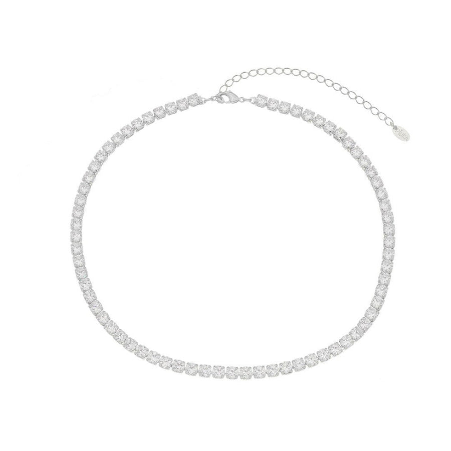 Choker Piuka Riviera Chiara Zircônias Média Cristal Folheada em Ródio Branco - Piuka
