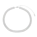 Choker Piuka Taylor Média Zircônias Baguete Cristal Folheada em Ródio Branco - Piuka