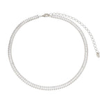 Choker Piuka Taylor Pequena Zircônias Baguete Cristal Folheada em Ródio Branco - Piuka
