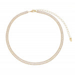 Choker Piuka Taylor Pequena Zircônias Baguete Cristal Folheado a Ouro 18k - Piuka