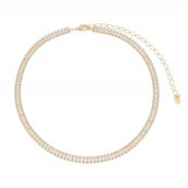 Choker Piuka Taylor Pequena Zircônias Baguete Cristal Folheado a Ouro 18k - Piuka