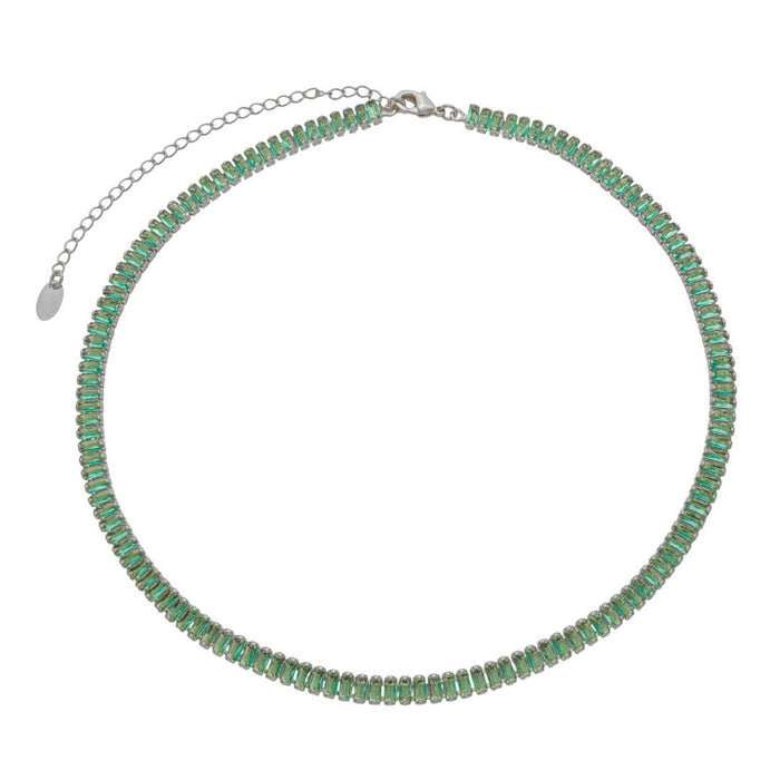 Choker Riveira Taylor Zircônias Turmalina Folheada em Ródio Branco