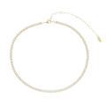 Choker Riviera Zircônias Pequena Cristal Folheada a Ouro 18k Chiara - Piuka