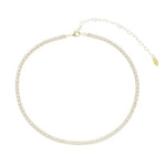 Choker Riviera Zircônias Pequena Cristal Folheada a Ouro 18k Chiara - Piuka