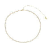 Choker Riviera Zircônias Pequena Cristal Folheada a Ouro 18k Chiara - Piuka