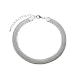 Choker Serena Malha Relógio Folheada em Ródio Branco - Piuka