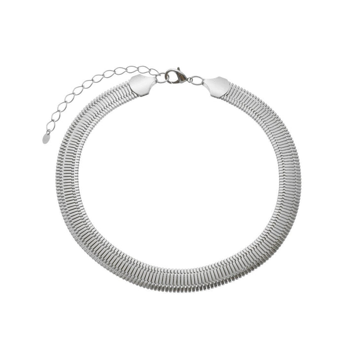 Choker Serena Malha Relógio Folheada em Ródio Branco
