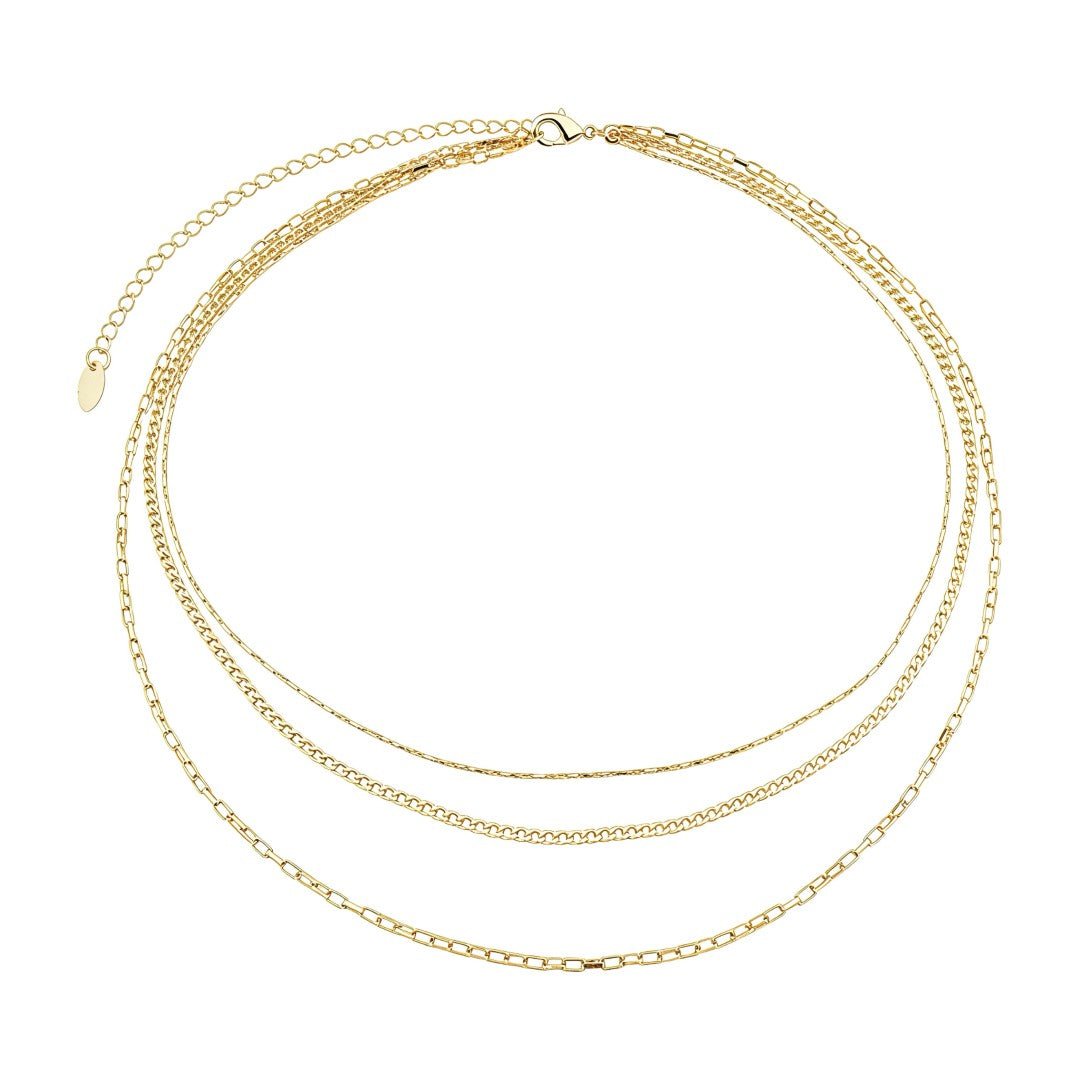 Choker Três Voltas Lia Folheada a Ouro 18k - Piuka