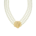 Choker Tripla Antonella Concha Pérolas Murano Folheada a Ouro 18k - Piuka