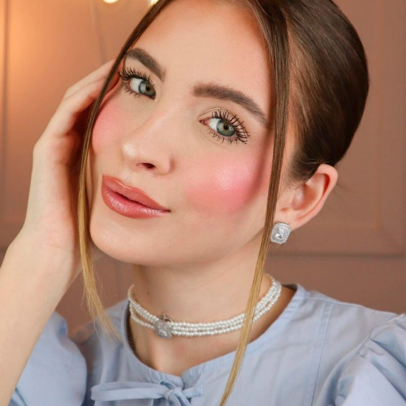 Choker Tripla Isabella Pérolas Zircônias Folheada em Ródio Branco - Piuka
