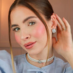 Choker Tripla Isabella Pérolas Zircônias Folheada em Ródio Branco - Piuka