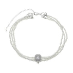 Choker Tripla Isabella Pérolas Zircônias Folheada em Ródio Branco - Piuka