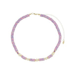 Choker Virgínia Fimos Lilás Pérolas de Água Doce Murano - Piuka