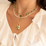 Choker Zircônias Esmeralda Folheada a Ouro 18k Muriel - Piuka