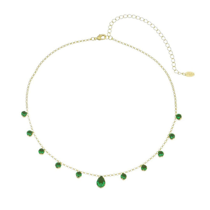 Choker Zircônias Esmeralda Folheada a Ouro 18k Muriel - Piuka