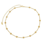 Choker Zizi Mini Flores Metal Folheada a Ouro 18k - Piuka