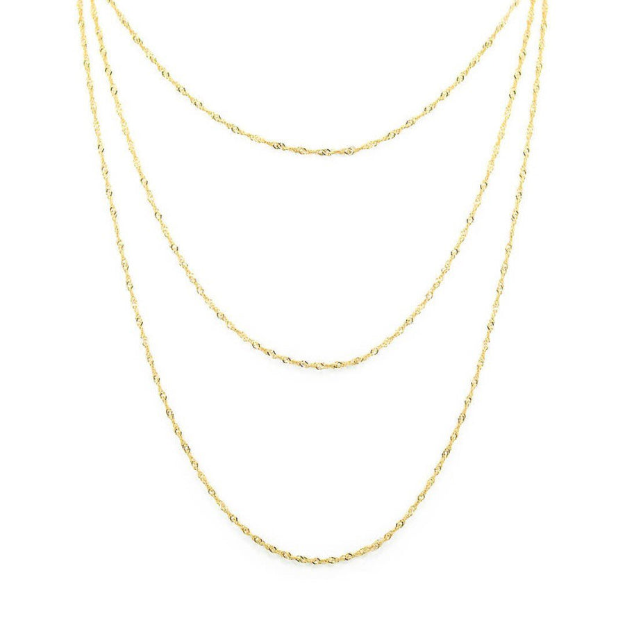 Colar 3 Voltas Amelia Folheado a Ouro 18k Piuka - Piuka