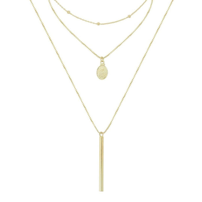 Colar 3 Voltas Lindy Medalha Santa Rita Folheado a Ouro 18k Piuka