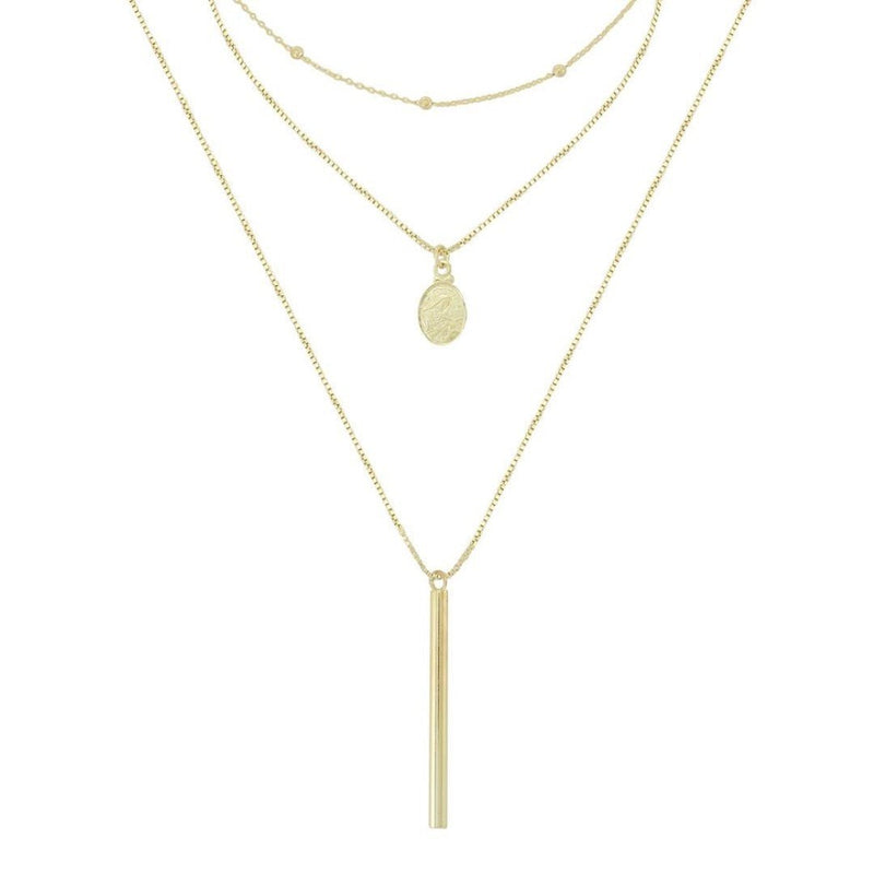 Colar 3 Voltas Lindy Medalha Santa Rita Folheado a Ouro 18k Piuka - Piuka