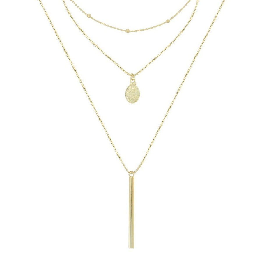 Colar 3 Voltas Lindy Medalha Santa Rita Folheado a Ouro 18k Piuka - Piuka