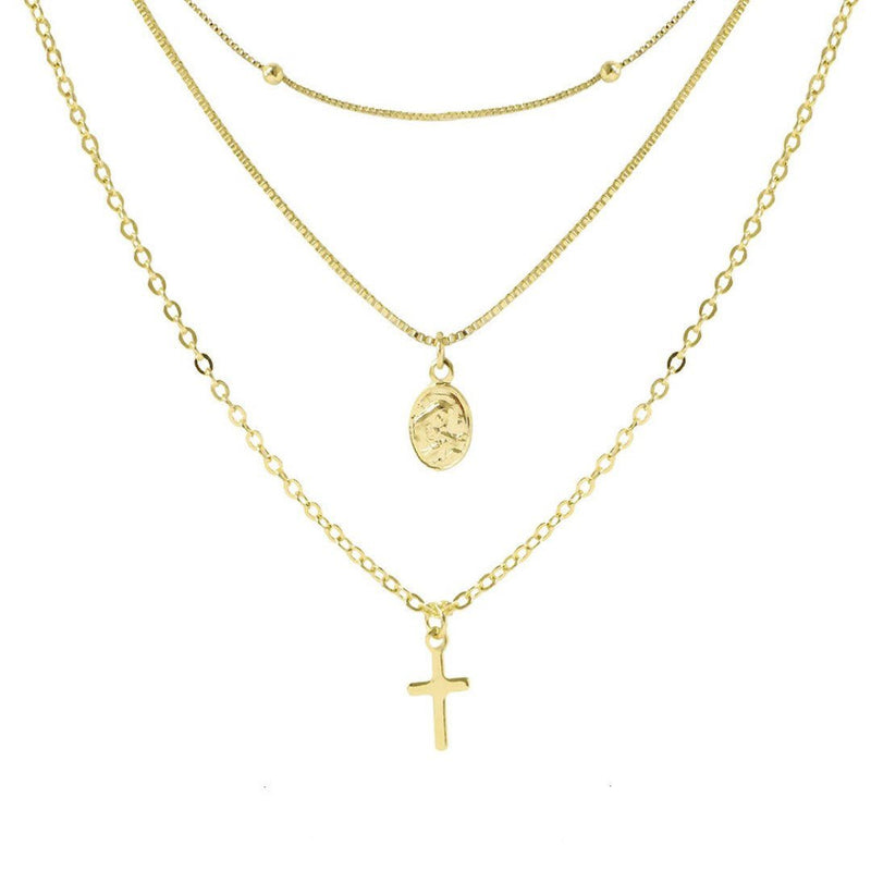 Colar 3 Voltas Santa Rita Folheado a Ouro 18k Piuka - Piuka