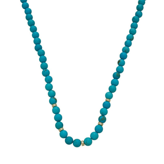 Colar Bella Howlita Turquesa Folheado a Ouro 18k - Piuka