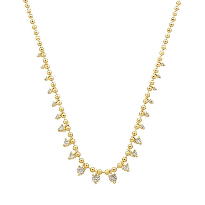 Colar Bolinhas Isadora Zircônias Folheado a Ouro 18k