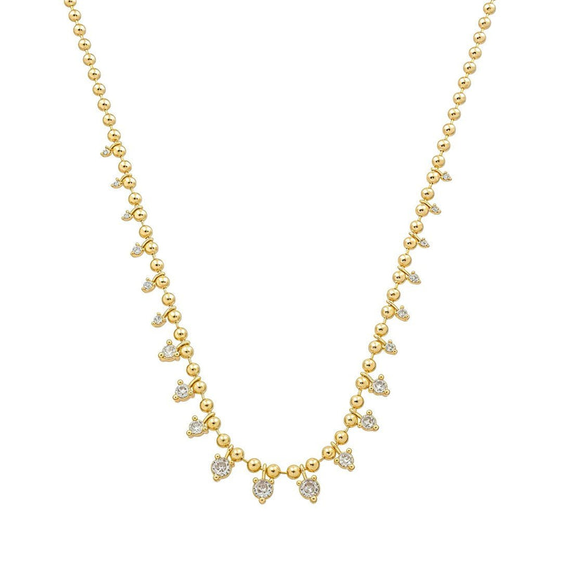 Colar Bolinhas Isadora Zircônias Folheado a Ouro 18k - Piuka