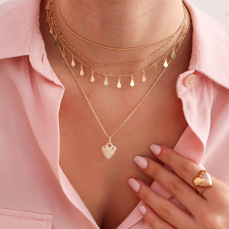 Colar Cathy Pingente Coração Zircônias Folheado a Ouro 18k - Piuka