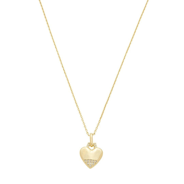 Colar Cathy Pingente Coração Zircônias Folheado a Ouro 18k