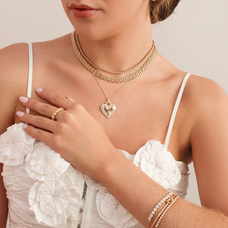 Colar Clara Pingente Coração Zircônias Folheado a Ouro 18k - Piuka