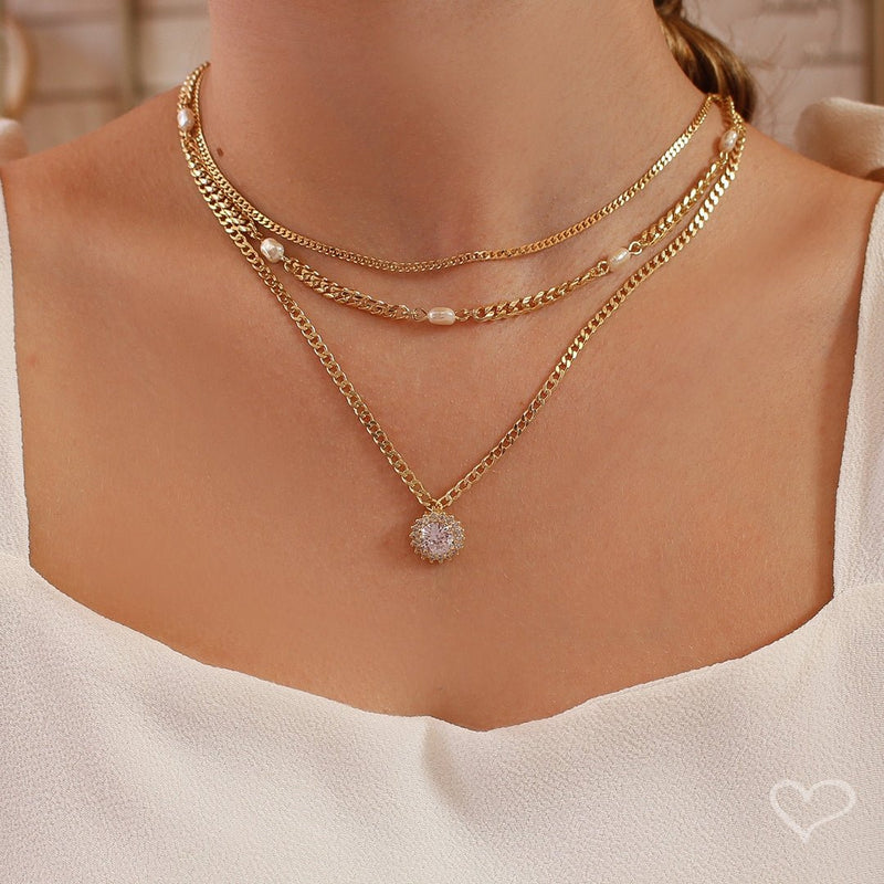 Colar Clara Ponto de Luz Elos Zircônias Folheado a Ouro 18k - Piuka