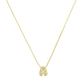 Colar com Mini Letra Inicial Zircônias Folheado a Ouro 18k - Piuka