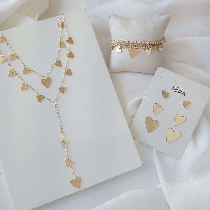 Colar Corações Piuka Vintage Folheado a Ouro 18k - Piuka